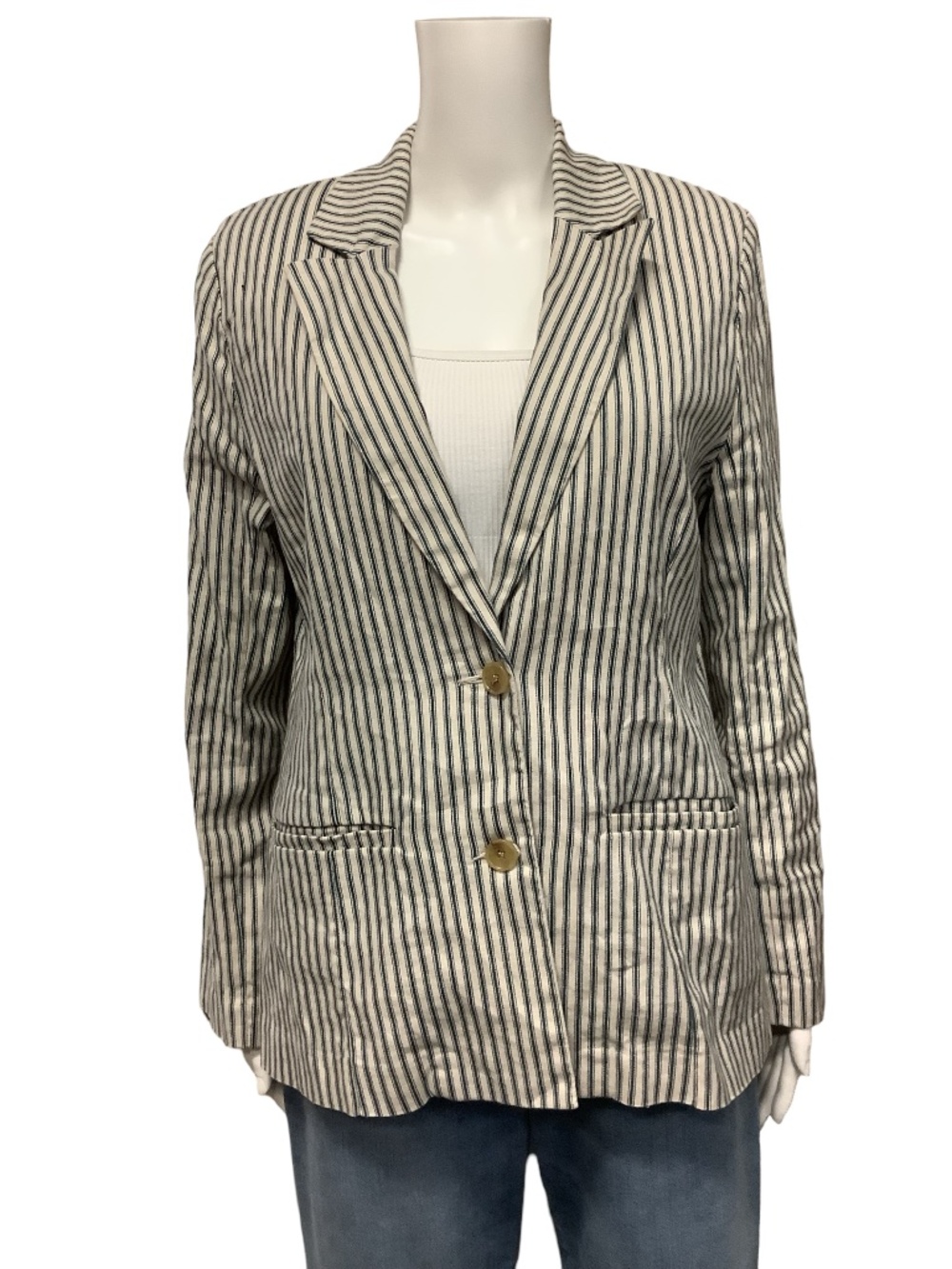 Evereve Striped Print Blazer Size: S